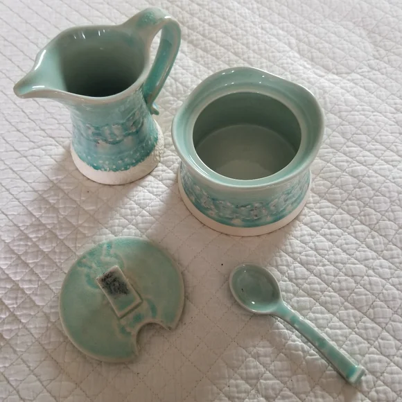 Anthropologie | (2) Old Havana Creamer & Sugar Bowl With Spoon Set - Picture 2 of 9